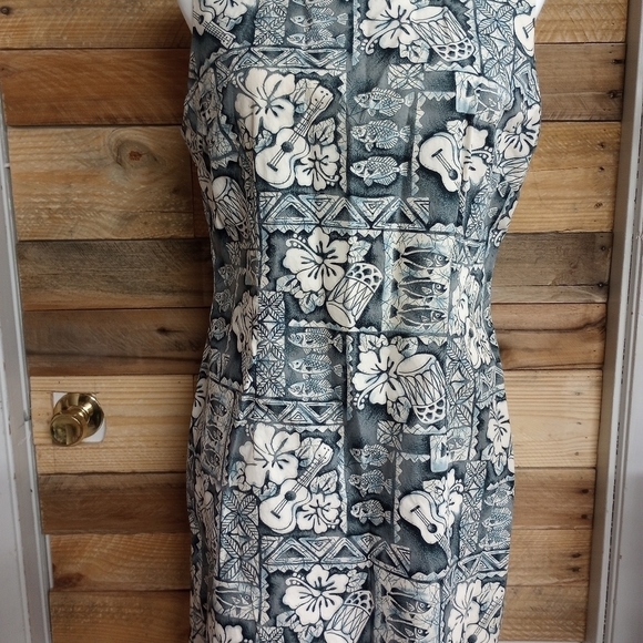 Vintage M.D FASHION Cotton Hawaiian Tank Dress Made In Hawaii Size Large - Picture 3 of 12